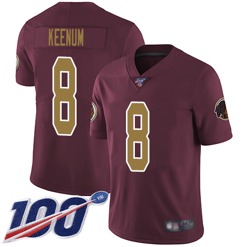 Washington Redskins Limited Burgundy Red Men Case Keenum Alternate Jersey NFL Football 8 100th